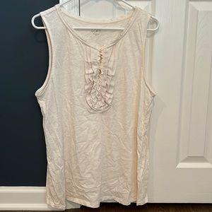 Sleeveless shirt with a ruffled front